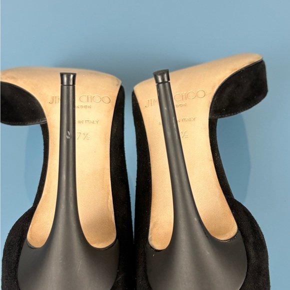 Jimmy Choo Black Suede Lucy Ankle Strap Pointed Pump - Picture 7 of 8